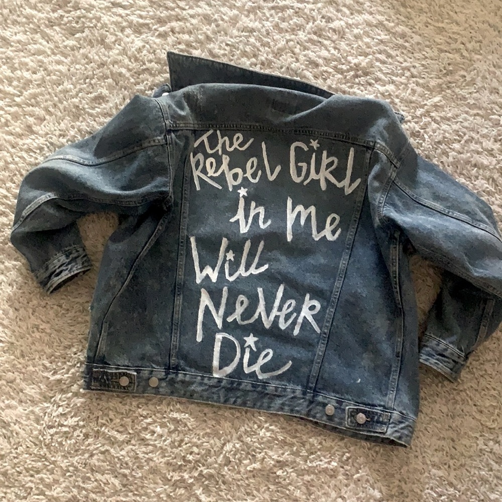 Oversized jean jacket.